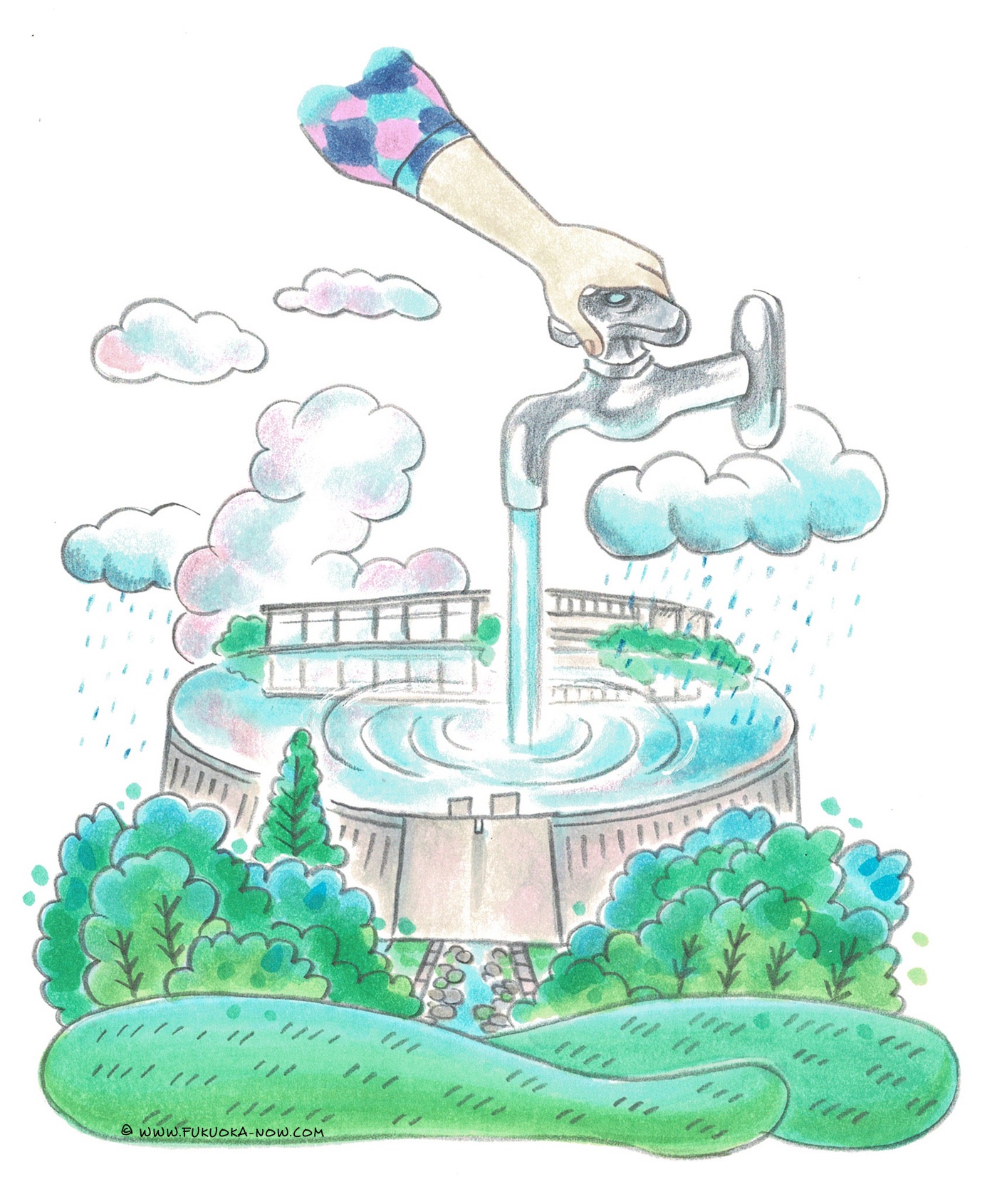 Fukuoka City Waterworks to Celebrate 100 Years, 福岡市は水道創設100周年
